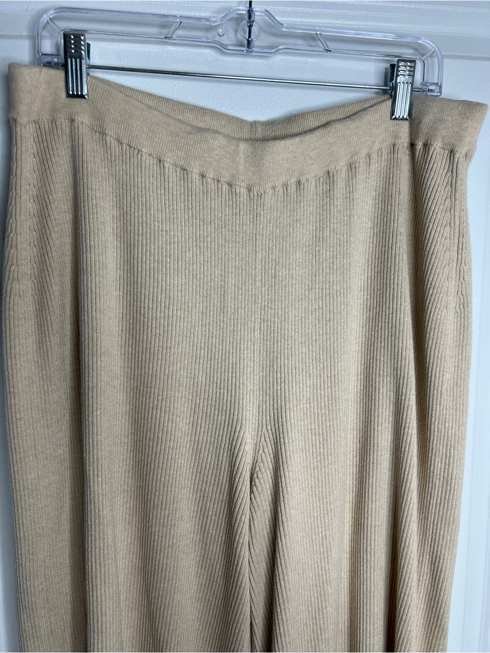 Quince Heather Oatmeal Cashmere Blend Maternity Wide Leg Pants Size Large - Picture 3 of 5